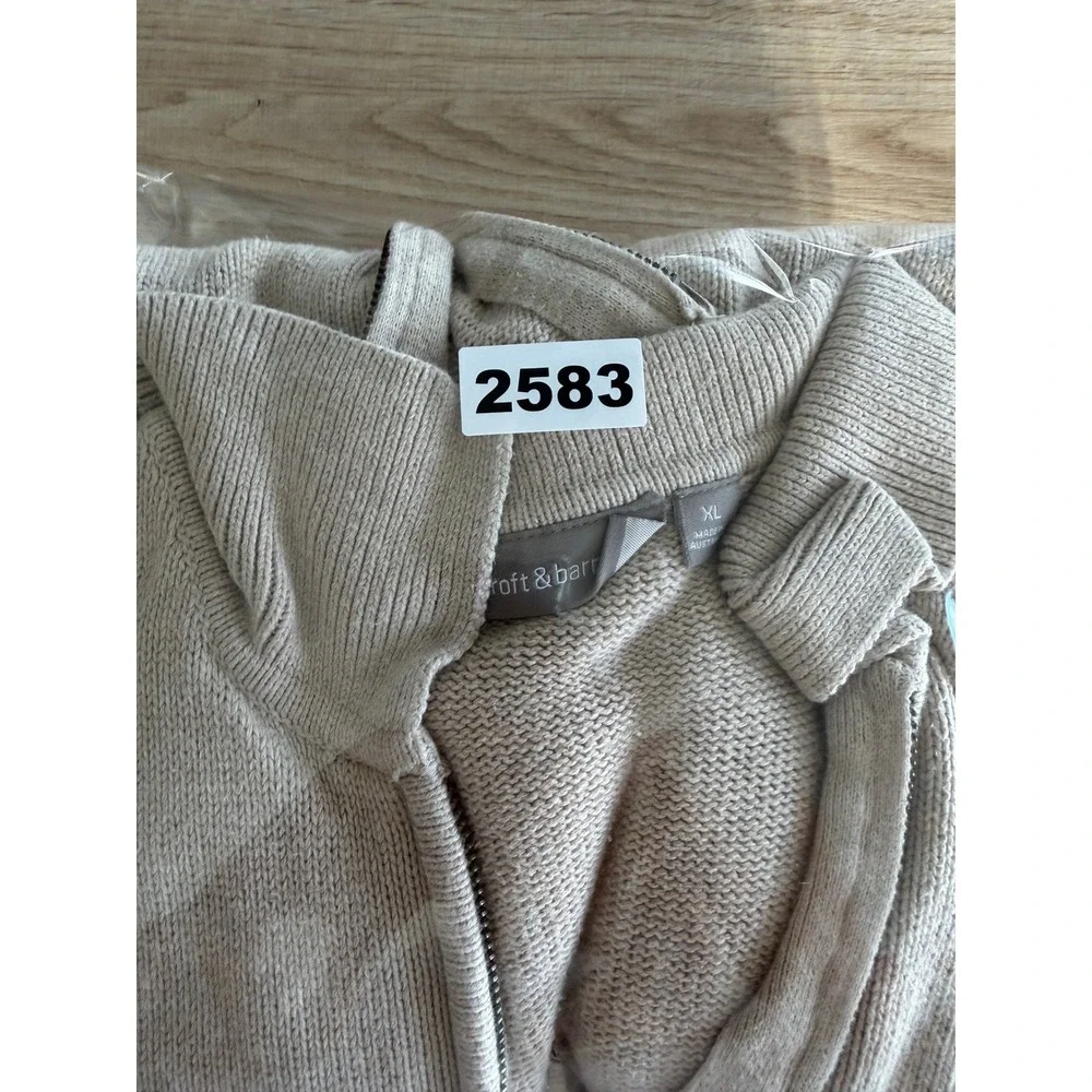 Croft and Barrow Zip Sweater Womens XL Beige Minimalist Normcore Capsule Neutral - Picture 9 of 9